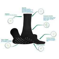 Dess.98  Diabetes sokker med skridsikker silikonepuder