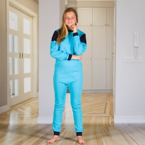 Heldragt til store brn, lynls i ryg. Rd eller bl. Dess. 1060